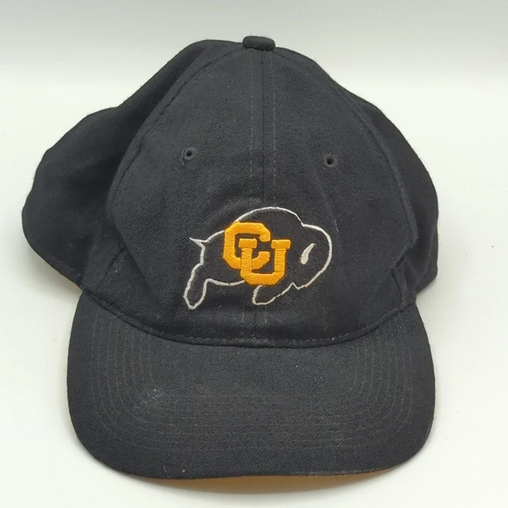 Vtg 1995 Colorado Buffaloes Hat Cap Fitted 7 1/4 100% Wool The Game Black/Yellow